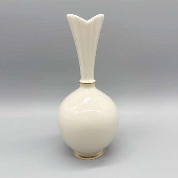 Vintage Lenox Porcelain Floral Bud Vase with 24kt Gold Accents Made in USA - Picture 5 of 10